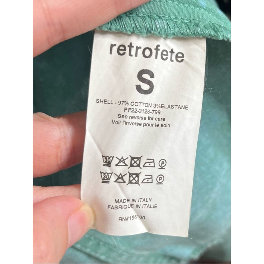 Retrofete Rissa Jacket Women's Small Green Mojito Cropped Denim Button Front - Picture 8 of 9